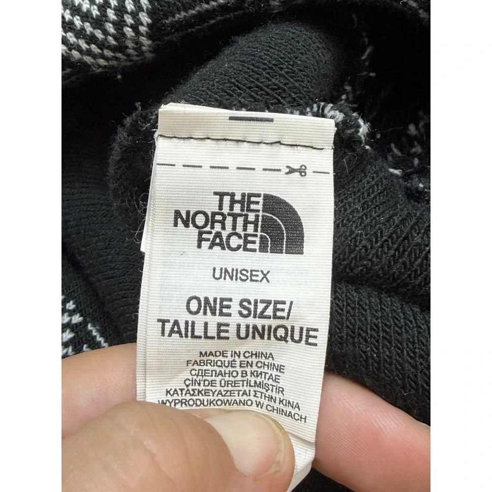 The North Face Pom Beanie Black White One Size Stretch Winter Warm Women's Snow